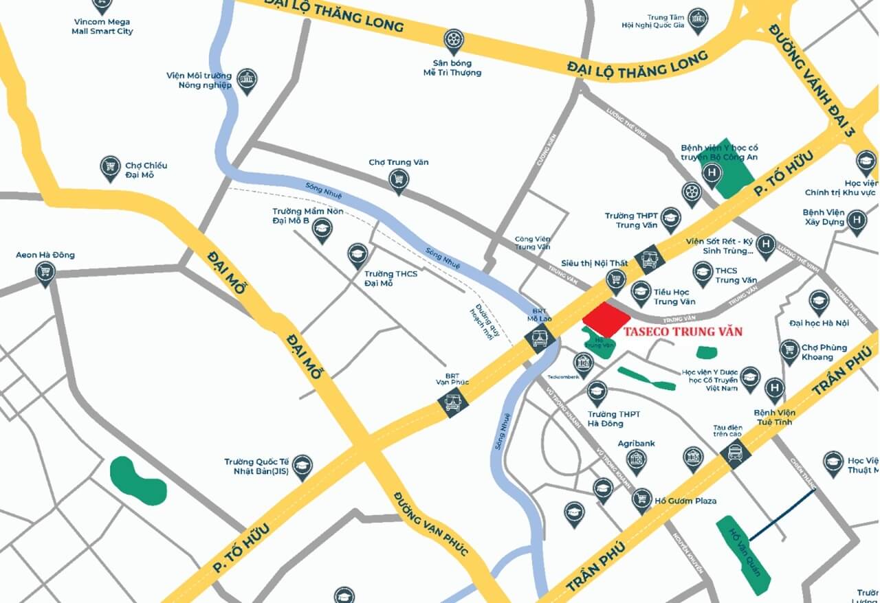 vị trí dự án taseco trung văn tố hữu