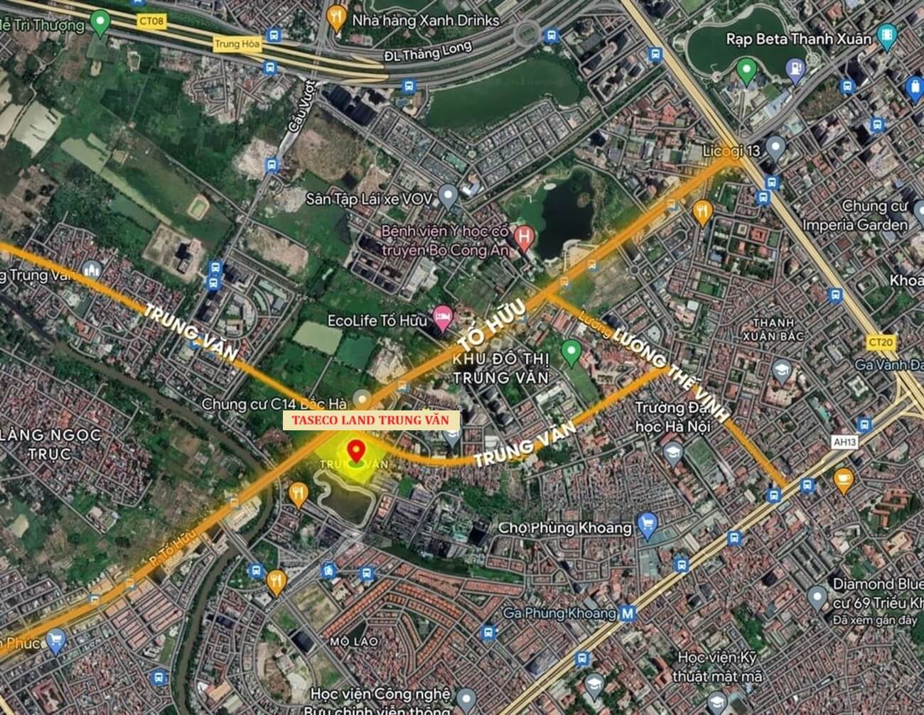 vị trí dự án taseco trung văn tố hữu